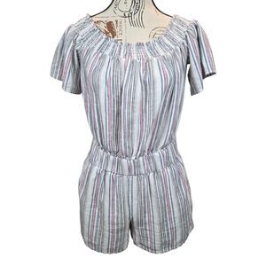 LOFT Striped Jumpsuit in Blue and Red